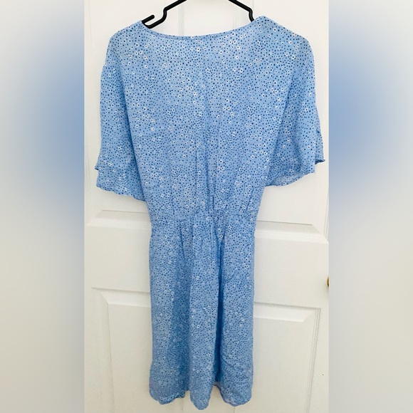 Mango Light Blue Patterned Midi Dress - Picture 3 of 4